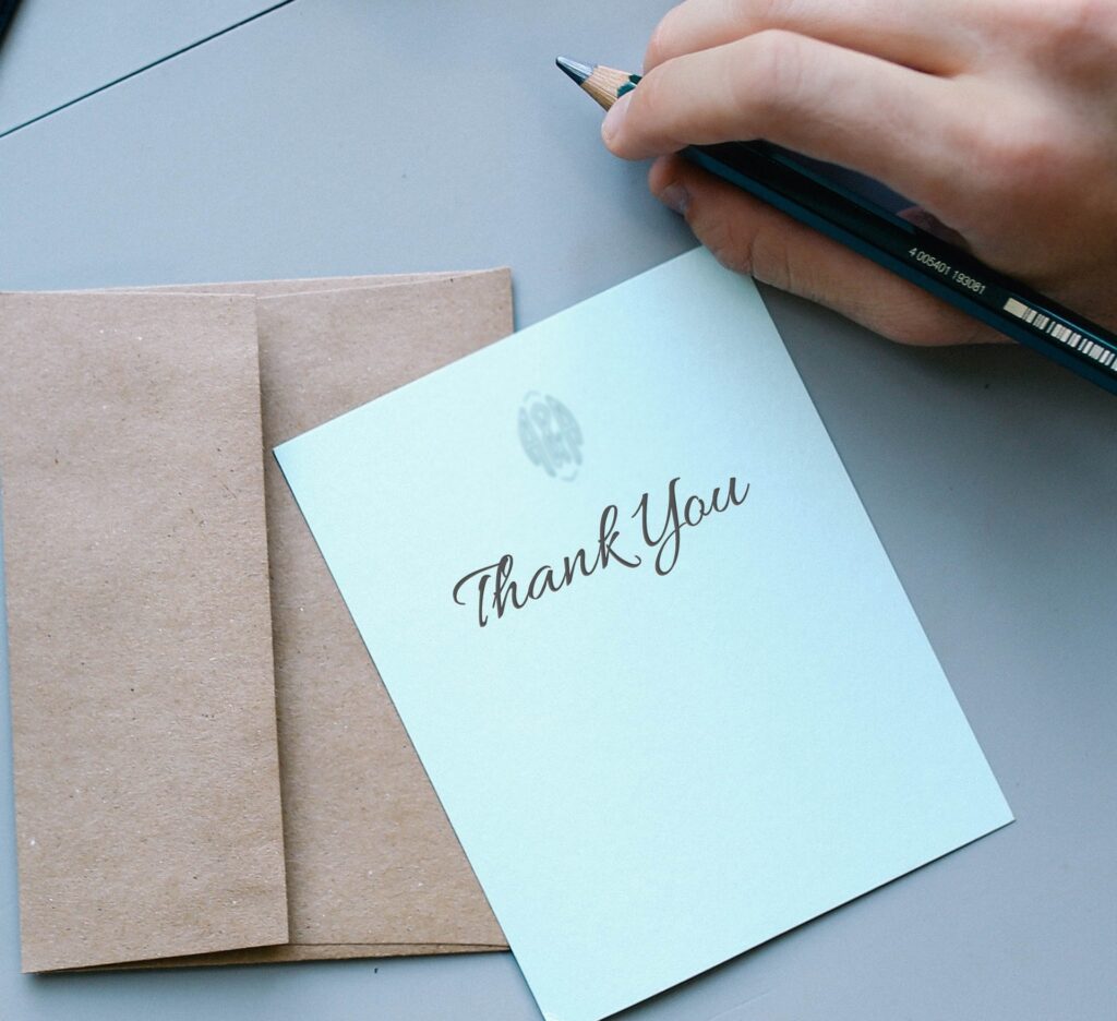 sending real thank you notes